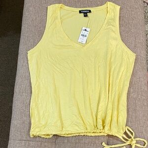 Express V-Neck Yellow Tank Top